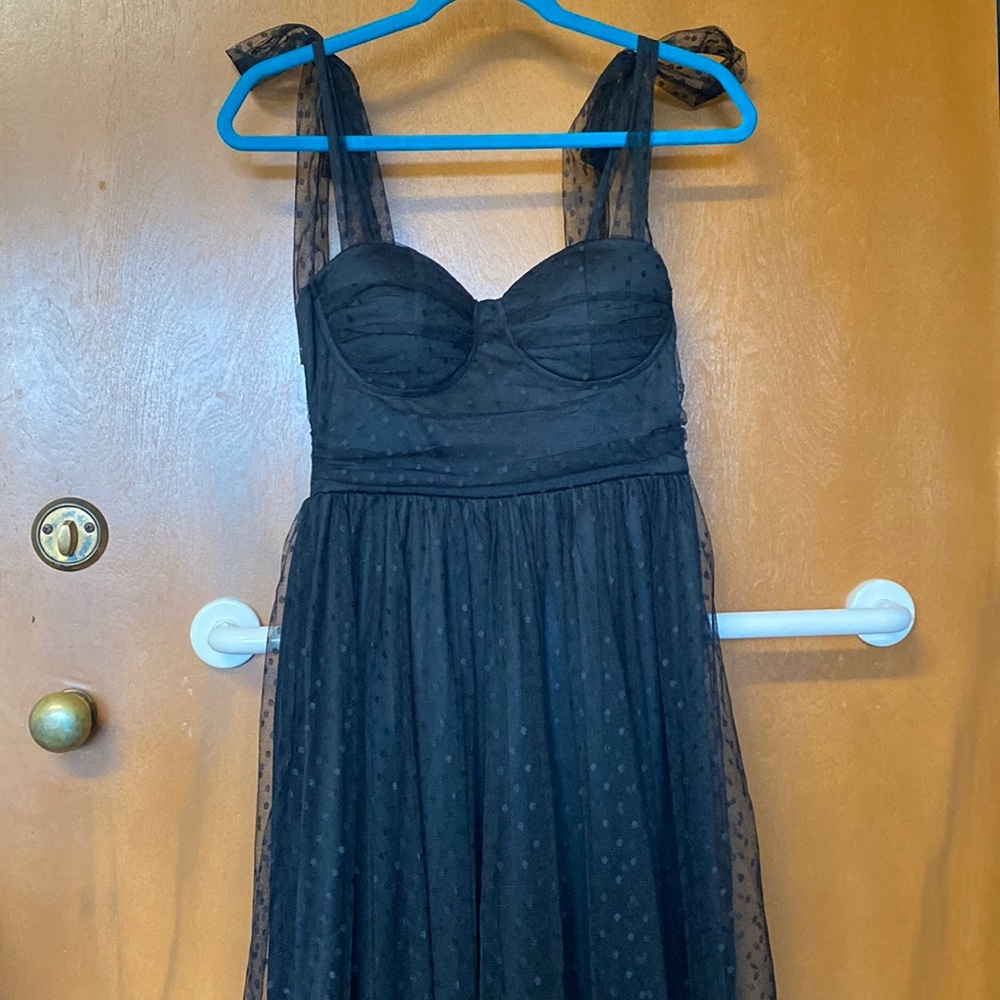 Black Polka Dot Maxi Dress